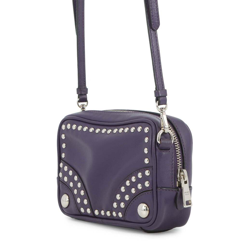 PRADA Purple Leather Shoulder Bag - Picture 2 of 16